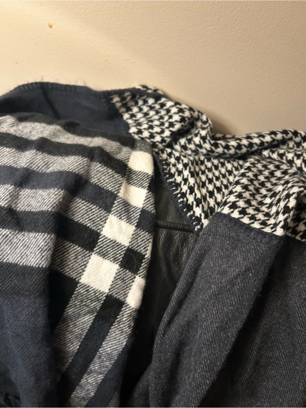 Black & White Plaid Scarf